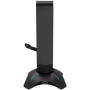 Gaming 3 in 1 Headset stand, Bungee and USB 2.0 hub, 2 USB hub, 1.5m standard USB to USB 5mm PVC cable, Weighted design with non