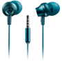 CANYON Stereo earphones with microphone, metallic shell, cable length 1.2m, Blue-green, 22*12.6mm, 0.012kg