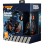 CANYON Gaming headset 3.5mm jack with microphone and volume control, with 2in1 3.5mm adapter, cable 2M, Black, 0.36kg