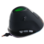 Wired Vertical Gaming Mouse with 7 programmable buttons, Pixart optical sensor, 6 levels of DPI and up to 4800, 2 million times 