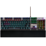 Wired Gaming Keyboard,Black 104 mechanical switches,60 million times key life, 22 types of lights,Removable magnetic wrist rest,