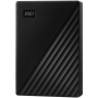 HDD Extern WD My Passport 5TB, 256-bit AES hardware encryption, Backup Software, Slim, USB 3.2 Gen 1 Type-A up to 5 Gb/s, Black