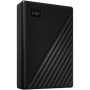 HDD Extern WD My Passport 5TB, 256-bit AES hardware encryption, Backup Software, Slim, USB 3.2 Gen 1 Type-A up to 5 Gb/s, Black
