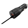CANYON C-033 Universal 1xUSB car adapter, plus Lightning connector, Input 12V-24V, Output 5V/2.4A(Max), with Smart IC, black glo