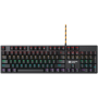 Wired black Mechanical keyboard With colorful lighting system104PCS rainbow backlight LED,also can custmized backlight,1.8M brai