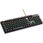 Wired black Mechanical keyboard With colorful lighting system104PCS rainbow backlight LED,also can custmized backlight,1.8M brai
