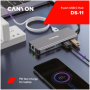 CANYON DS-11, 9 in 1 USB C hub, with 1*HDMI: 4K*30Hz,1*Gigabit Ethernet,, 1*Type-C PD charging port, Max 100W PD input. 2*USB3.0