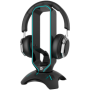 Gaming 3 in 1 Headset stand, Bungee and USB 2.0 hub, 2 USB hub, 1.5m standard USB to USB 5mm PVC cable, Weighted design with non