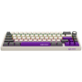 Wireless mechanical gaming keyboard Pro, 2.4 GHz, BT, RGB Backlight, 16 modes, 66 keys, 50M presses, linear Lorgar Toxic Purple 